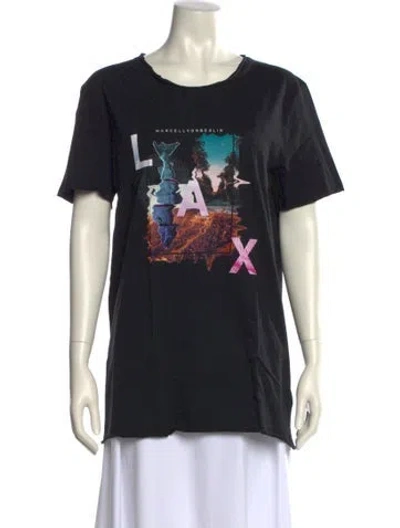 Pre-owned Marcell Von Berlin Graphic Print Crew Neck T-shirt In Black
