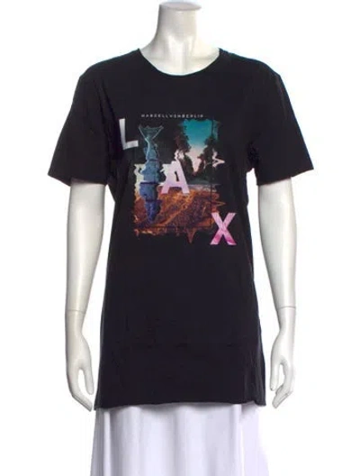 Pre-owned Marcell Von Berlin Graphic Print Crew Neck T-shirt In Black