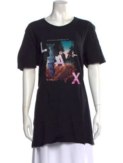 Pre-owned Marcell Von Berlin Graphic Print Crew Neck T-shirt In Black