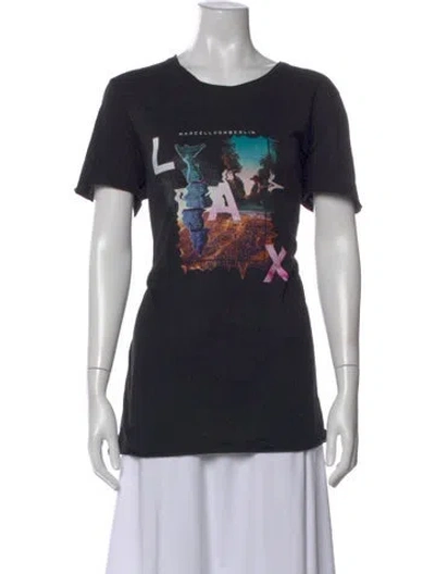 Pre-owned Marcell Von Berlin Graphic Print Crew Neck T-shirt In Black