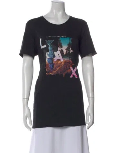 Pre-owned Marcell Von Berlin Graphic Print Crew Neck T-shirt In Black