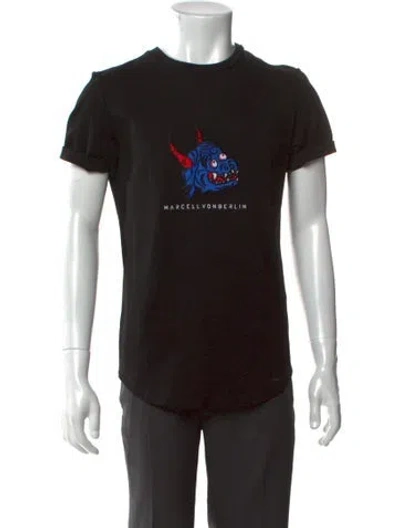Pre-owned Marcell Von Berlin Graphic Print Crew Neck T-shirt In Black