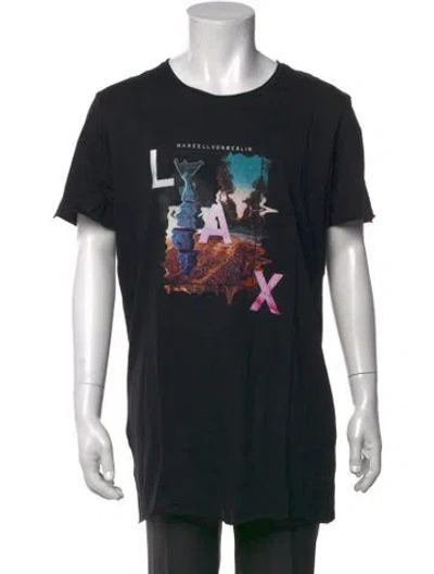 Pre-owned Marcell Von Berlin Graphic Print Crew Neck T-shirt In Black