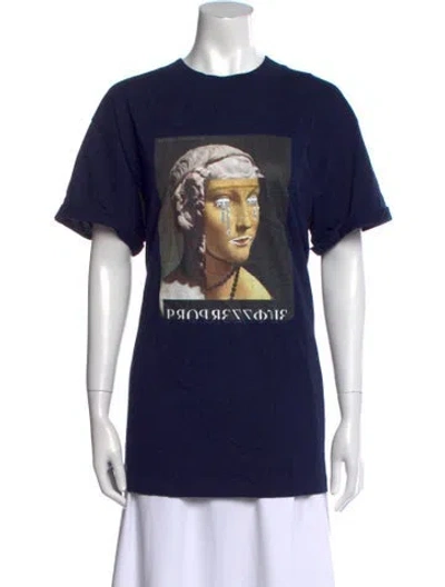 Pre-owned Marcell Von Berlin Graphic Print Crew Neck T-shirt In Blue