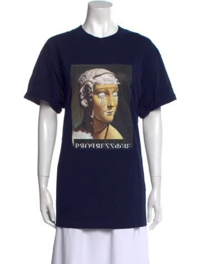 Pre-owned Marcell Von Berlin Graphic Print Crew Neck T-shirt In Blue