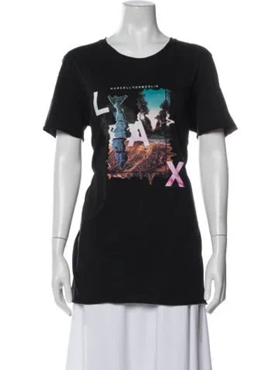 Pre-owned Marcell Von Berlin Graphic Print Crew Neck T-shirt In Blue