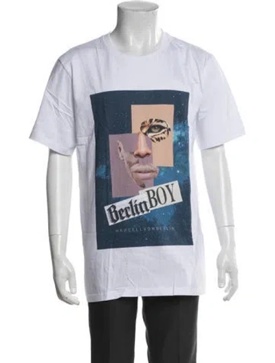 Pre-owned Marcell Von Berlin Graphic Print Crew Neck T-shirt In Blue