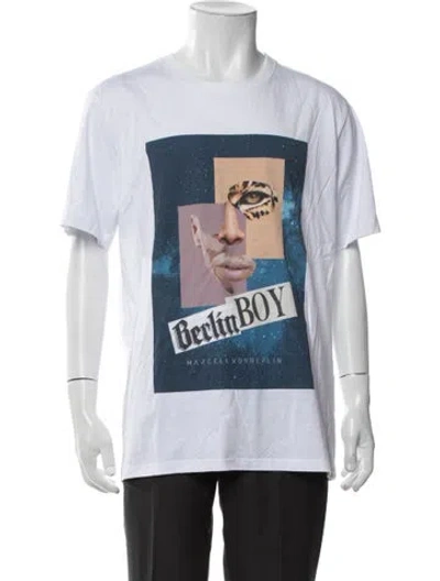 Pre-owned Marcell Von Berlin Graphic Print Crew Neck T-shirt In Blue