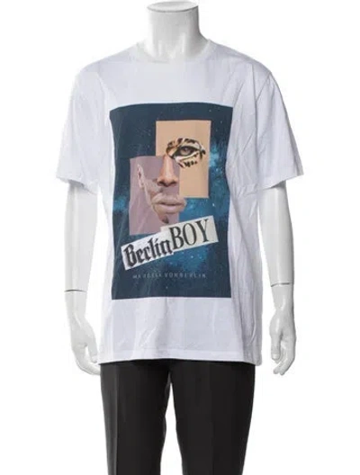 Pre-owned Marcell Von Berlin Graphic Print Crew Neck T-shirt In Blue