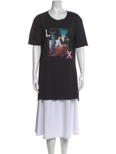 Pre-owned Marcell Von Berlin Graphic Print Crew Neck T-shirt W/ Tags In Black