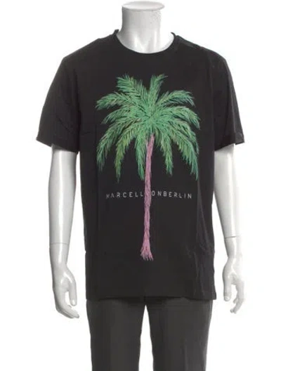 Pre-owned Marcell Von Berlin Graphic Print Crew Neck T-shirt W/ Tags In Black