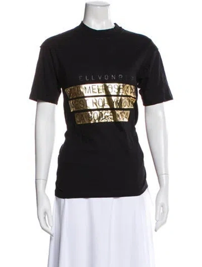 Pre-owned Marcell Von Berlin Graphic Print Crew Neck T-shirt W/ Tags In Black
