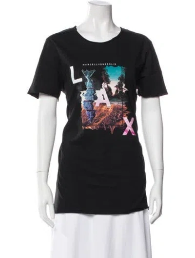 Pre-owned Marcell Von Berlin Graphic Print Crew Neck T-shirt W/ Tags In Black
