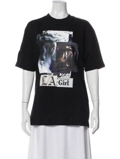Pre-owned Marcell Von Berlin Graphic Print Crew Neck T-shirt W/ Tags In Black