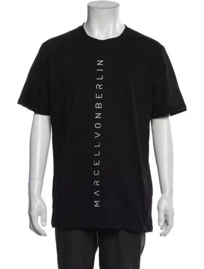 Pre-owned Marcell Von Berlin Graphic Print Crew Neck T-shirt W/ Tags In Black