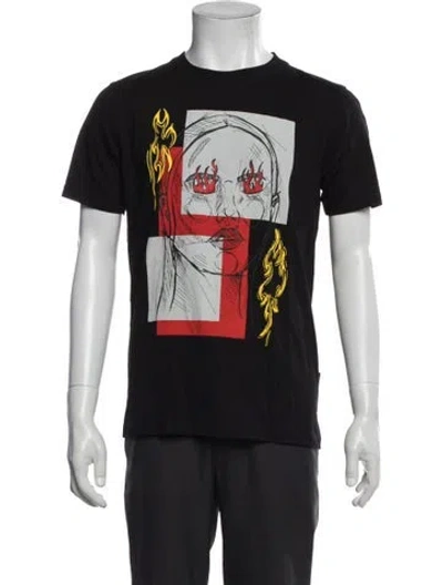 Pre-owned Marcell Von Berlin Graphic Print Crew Neck T-shirt W/ Tags In Black