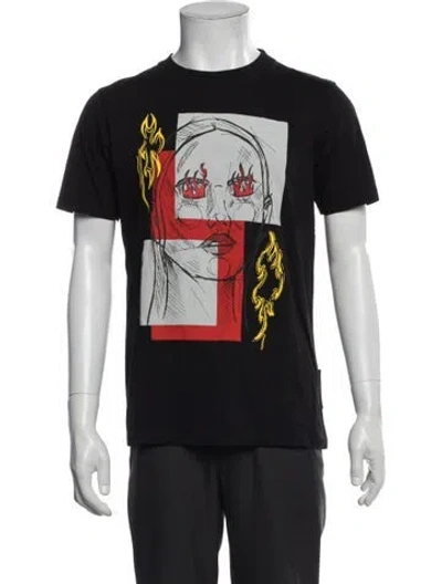 Pre-owned Marcell Von Berlin Graphic Print Crew Neck T-shirt W/ Tags In Black