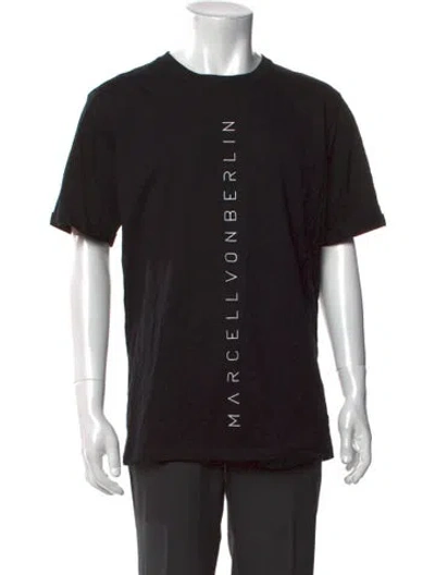Pre-owned Marcell Von Berlin Graphic Print Crew Neck T-shirt W/ Tags In Black