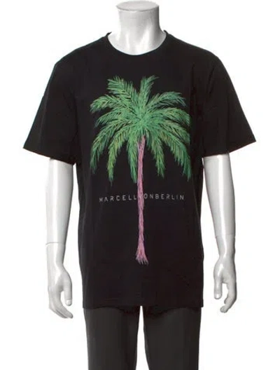 Pre-owned Marcell Von Berlin Graphic Print Crew Neck T-shirt W/ Tags In Black