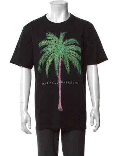 Pre-owned Marcell Von Berlin Graphic Print Crew Neck T-shirt W/ Tags In Black