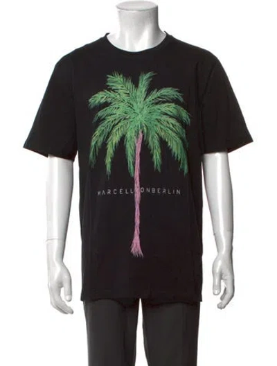 Pre-owned Marcell Von Berlin Graphic Print Crew Neck T-shirt W/ Tags In Black