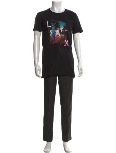 Pre-owned Marcell Von Berlin Graphic Print Crew Neck T-shirt W/ Tags In Black