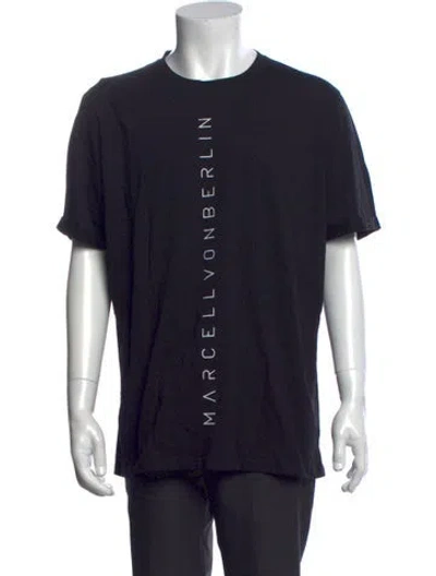 Pre-owned Marcell Von Berlin Graphic Print Crew Neck T-shirt W/ Tags In Black