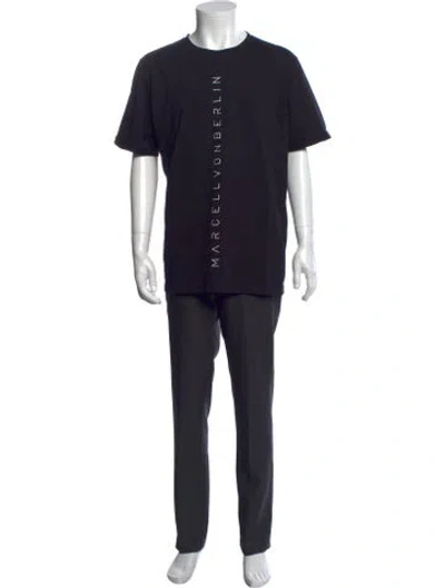 Pre-owned Marcell Von Berlin Graphic Print Crew Neck T-shirt W/ Tags In Black