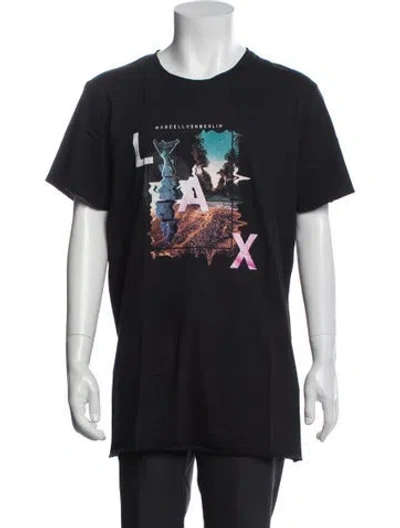 Pre-owned Marcell Von Berlin Graphic Print Crew Neck T-shirt W/ Tags In Black