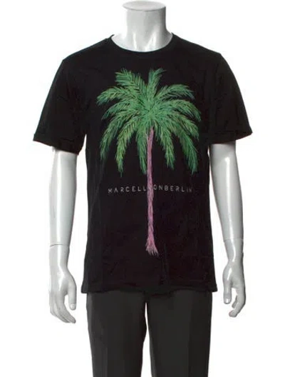 Pre-owned Marcell Von Berlin Graphic Print Crew Neck T-shirt W/ Tags In Black