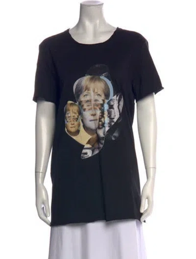 Pre-owned Marcell Von Berlin Graphic Print Crew Neck T-shirt W/ Tags In Black