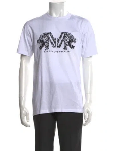 Pre-owned Marcell Von Berlin Graphic Print Crew Neck T-shirt W/ Tags In Black/white