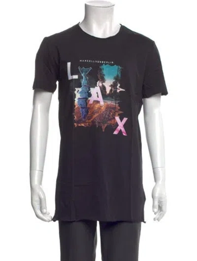 Pre-owned Marcell Von Berlin Graphic Print Crew Neck T-shirt W/ Tags In Blue