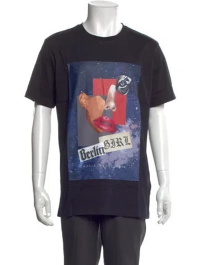 Pre-owned Marcell Von Berlin Graphic Print Crew Neck T-shirt W/ Tags In Blue