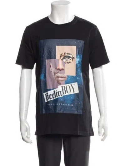 Pre-owned Marcell Von Berlin Graphic Print Crew Neck T-shirt W/ Tags In Blue