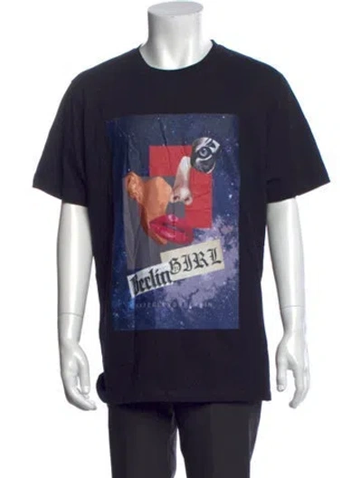 Pre-owned Marcell Von Berlin Graphic Print Crew Neck T-shirt W/ Tags In Blue