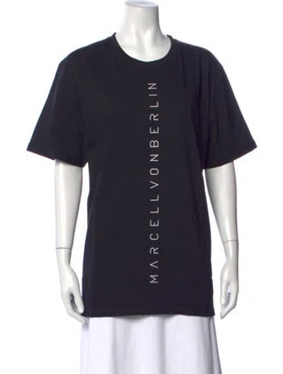 Pre-owned Marcell Von Berlin Graphic Print Crew Neck T-shirt W/ Tags In Blue