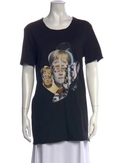 Pre-owned Marcell Von Berlin Graphic Print Crew Neck T-shirt W/ Tags In Blue