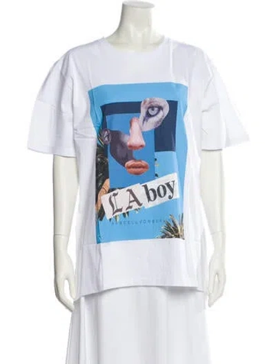 Pre-owned Marcell Von Berlin Graphic Print Crew Neck T-shirt W/ Tags In White