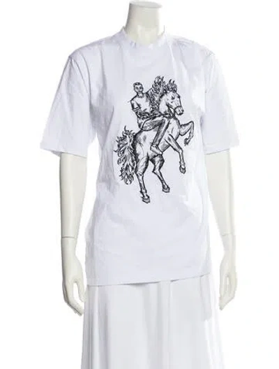 Pre-owned Marcell Von Berlin Graphic Print Crew Neck T-shirt W/ Tags In White