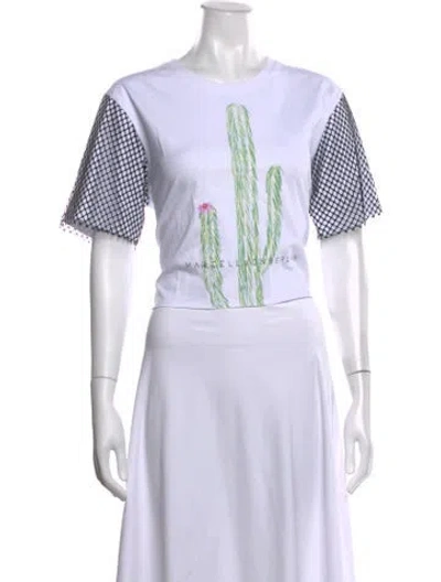 Pre-owned Marcell Von Berlin Graphic Print Crew Neck T-shirt W/ Tags In White
