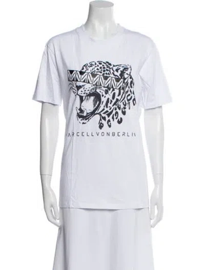 Pre-owned Marcell Von Berlin Graphic Print Crew Neck T-shirt In White