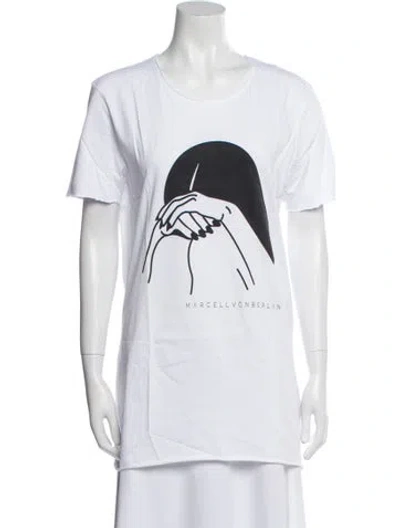 Pre-owned Marcell Von Berlin Graphic Print Crew Neck T-shirt In White