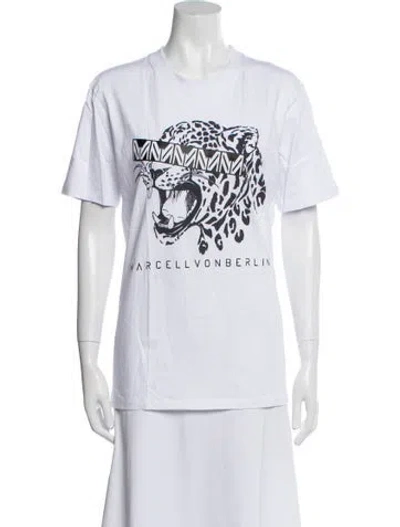 Pre-owned Marcell Von Berlin Graphic Print Crew Neck T-shirt In White