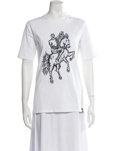 Pre-owned Marcell Von Berlin Graphic Print Crew Neck T-shirt In White