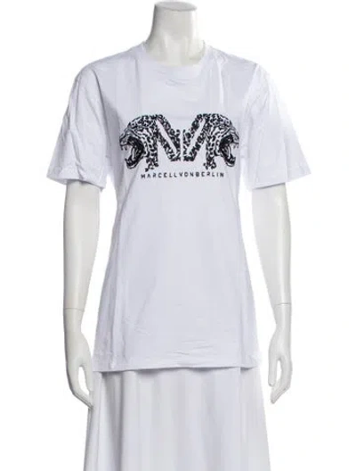 Pre-owned Marcell Von Berlin Graphic Print Crew Neck T-shirt In White