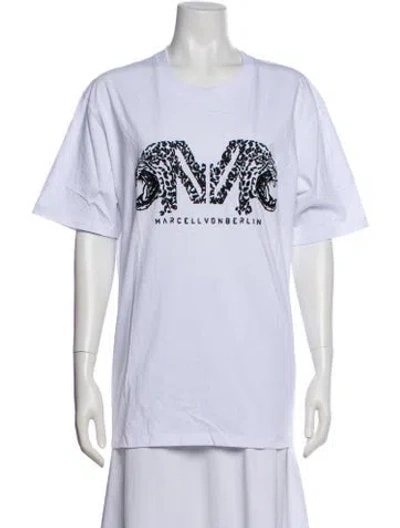 Pre-owned Marcell Von Berlin Graphic Print Crew Neck T-shirt In White