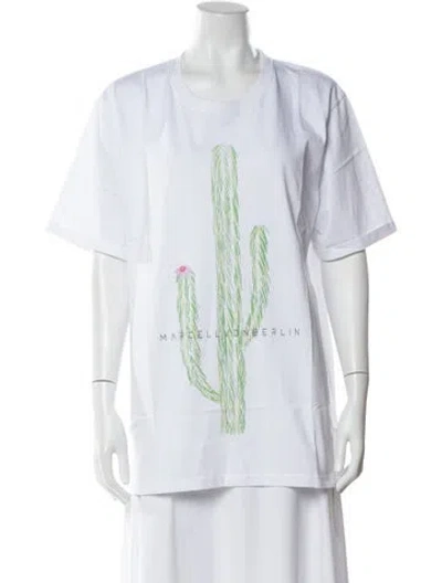 Pre-owned Marcell Von Berlin Graphic Print Crew Neck T-shirt In White