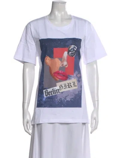 Pre-owned Marcell Von Berlin Graphic Print Crew Neck T-shirt In White