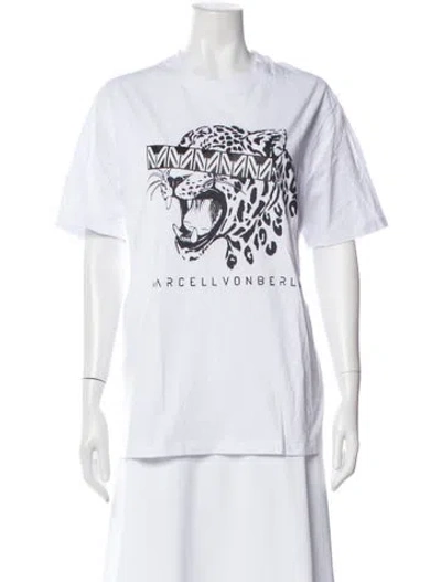 Pre-owned Marcell Von Berlin Graphic Print Crew Neck T-shirt In White